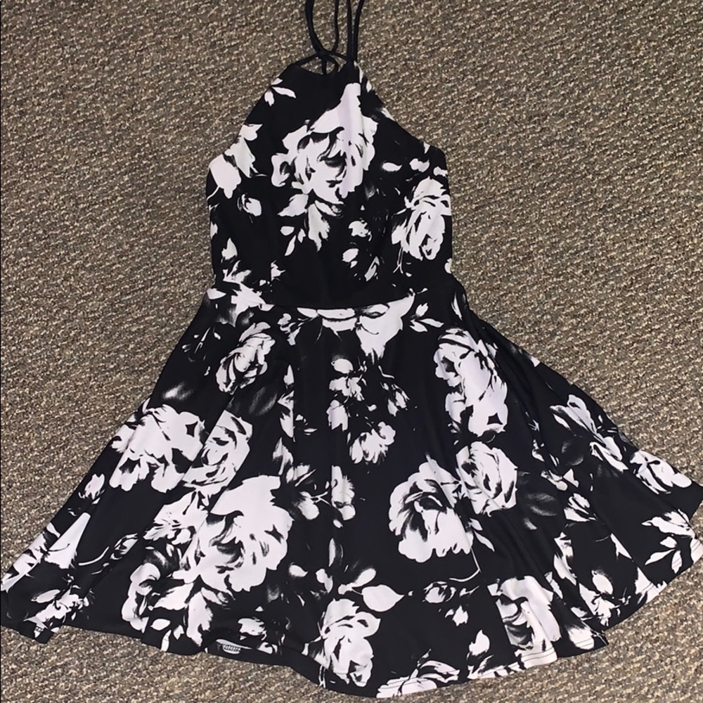 Windsor Black floral halter top dress